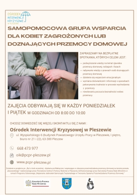 SAMOPOMOCOWA GRUPA WSPARCIA DLA KOBIET ZAGROŻONYCH LUB DOZNAJĄCYCH PRZEMOCY DOMOWEJ